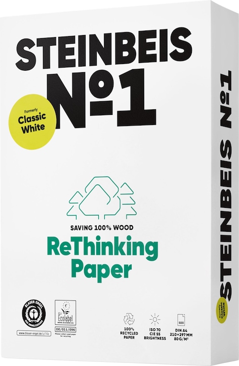 Actual product image Steinbeis Universal Paper ClassicWhite Recycling (80 g/m², 500 x, A4)