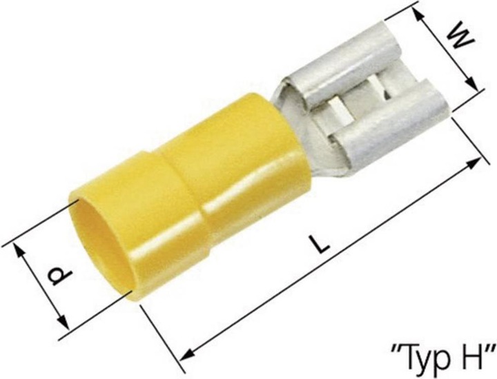 Actual product image Lapp Cable blade receptacle Plug-in width: 9.5 mm Plug-in thickness: 1.2 mm 180 ° Partially insulated