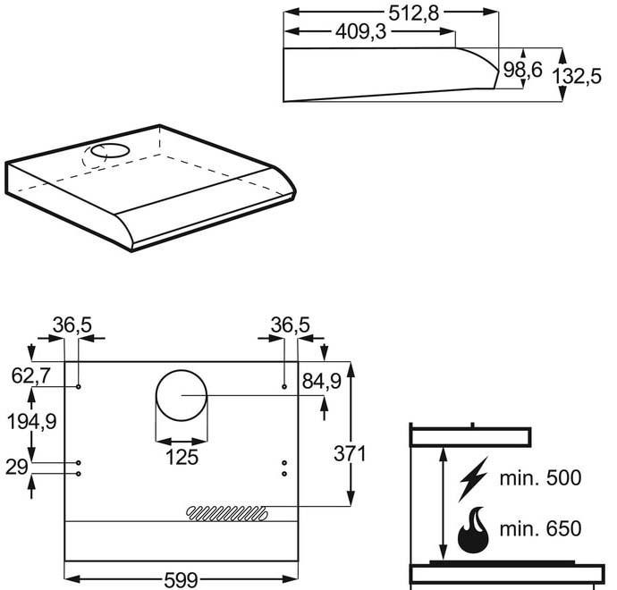 Actual product image AEG DUB2621M (Substructure hood)