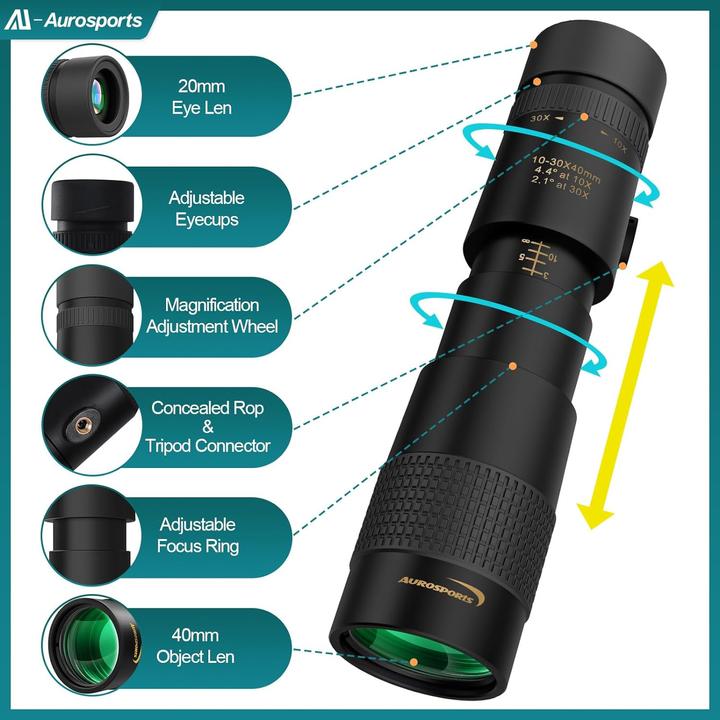 Actual product image Aurosports Monocular telescope (30 x, 40 mm)