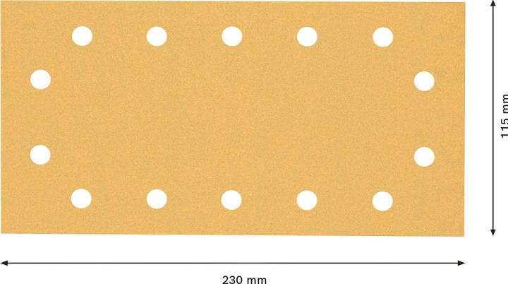 Actual product image Bosch Professional Zubehör EXPERT C470 Schleifpapier mit 14 Löchern für Schwingschleifer, 115 x 230 mm, G 120, 10-tlg. (120)
