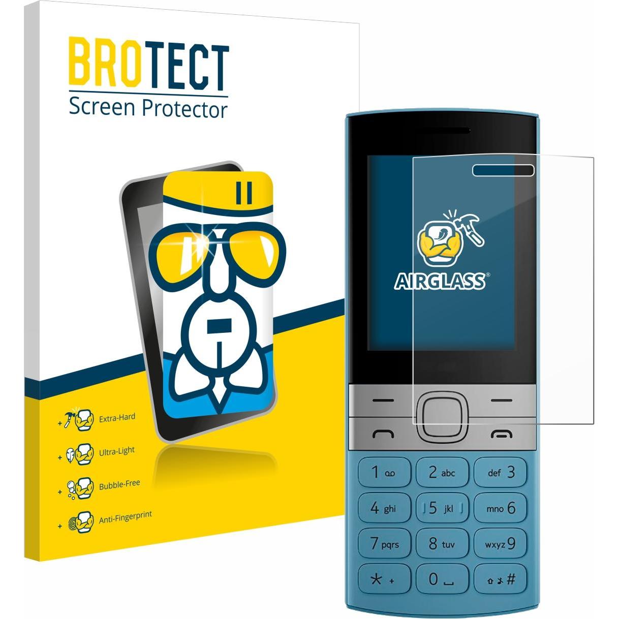 BROTECT AirGlass Panzerglasfolie (1 Stück, Nokia 150), Smartphone Schutzfolie, Transparent