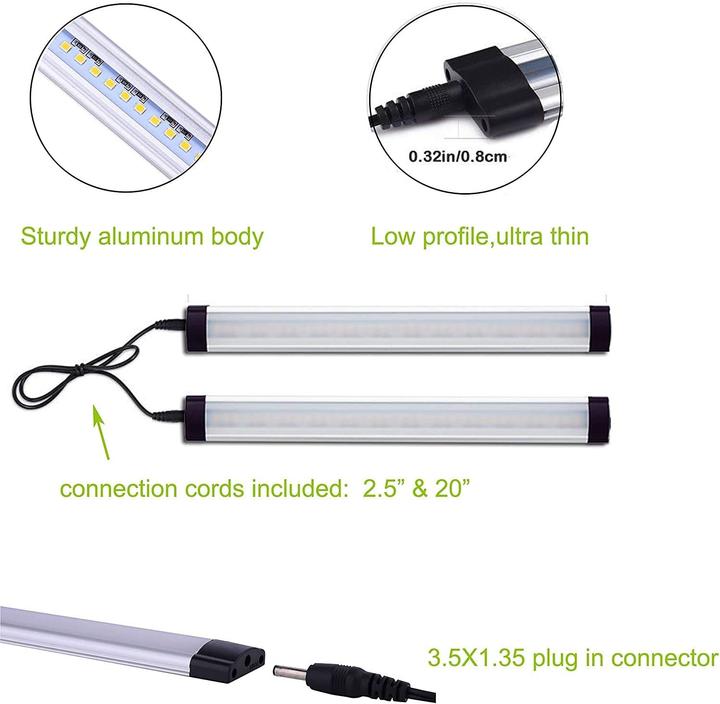 Produktbild Aiboo 6er-Set LED-Unterbauleuchte mit Schalter (1800 lm)