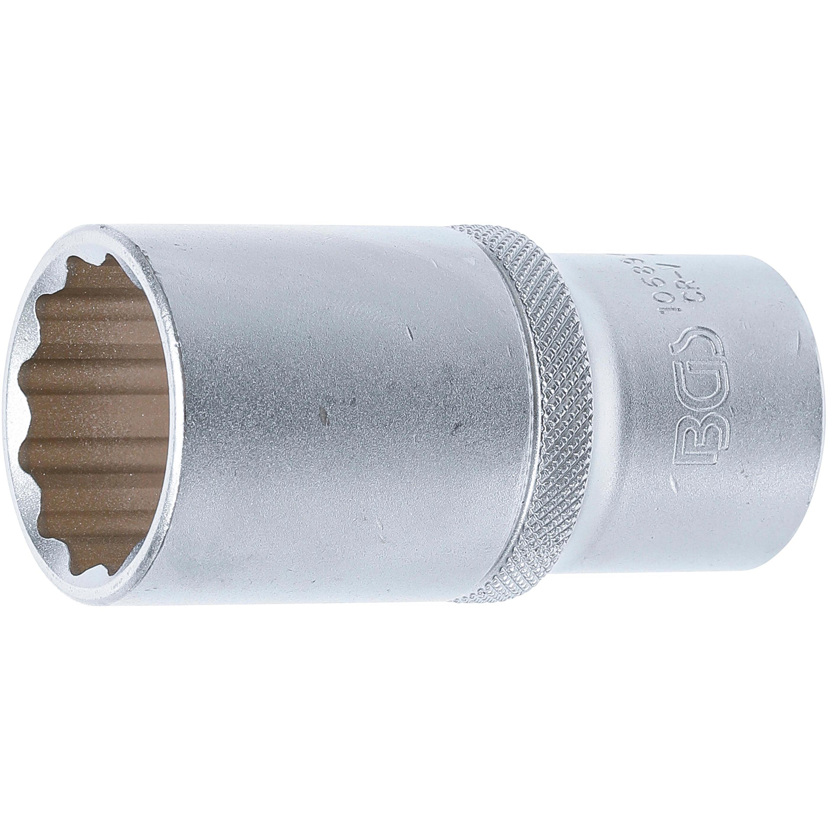 BGS, Steckschlüssel + Stecknuss, Steckschlüssel-Einsatz Zwölfkant, tief Antrieb Innenvierkant 12,5 mm (1/2") SW 28 mm (2...