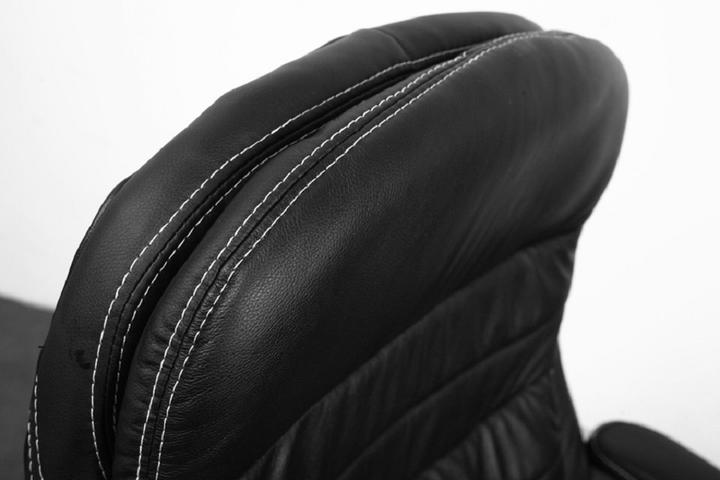 Produktbild Jet-Line Bürostuhl Rom schwarz Chef Sessel Echtleder Schreibtischstuhl Schreibtischsessel