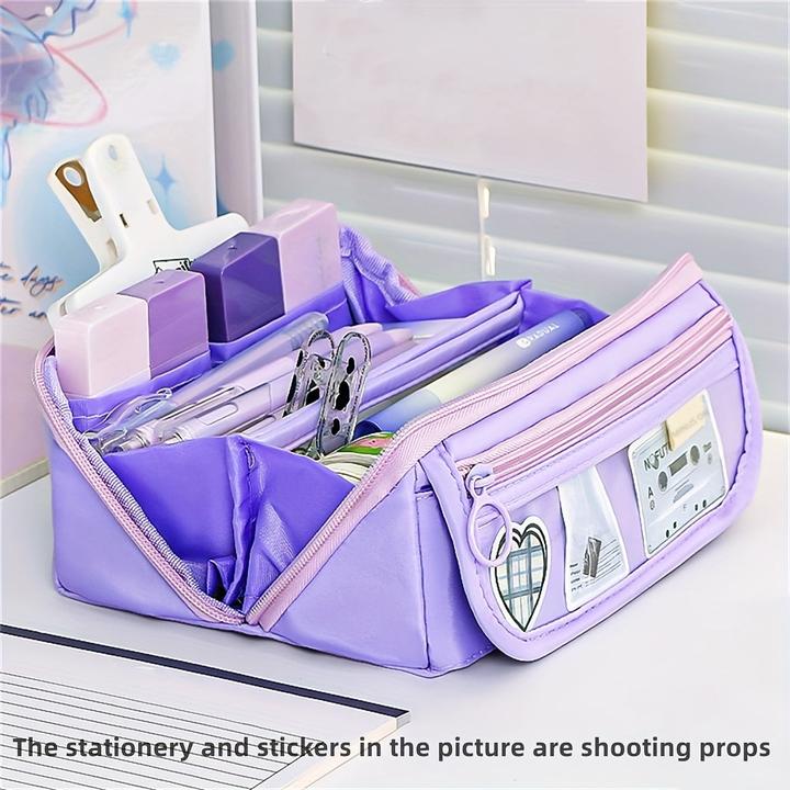 Actual product image Only-Bags.Store Extra large pencil case - Durable polyester, organiser with several compartments for