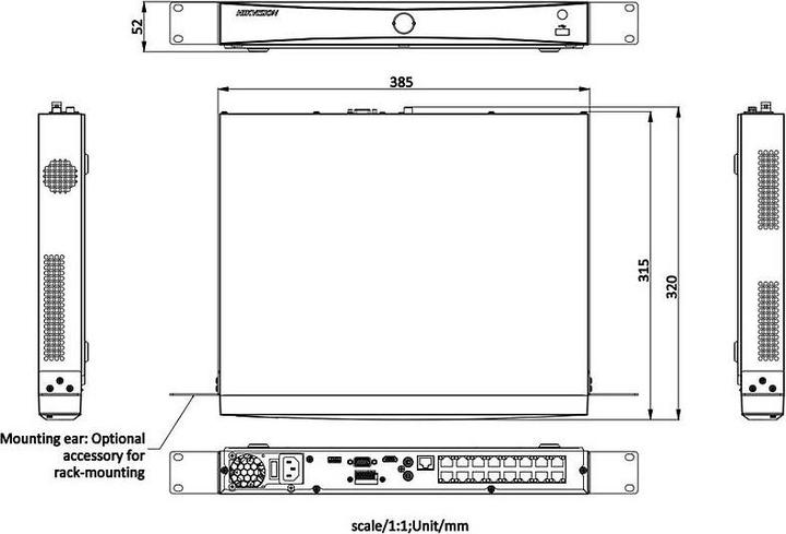 Actual product image Hikvision DS-7616NXI-K2/16P(D) (Network Video Recorder (NVR))