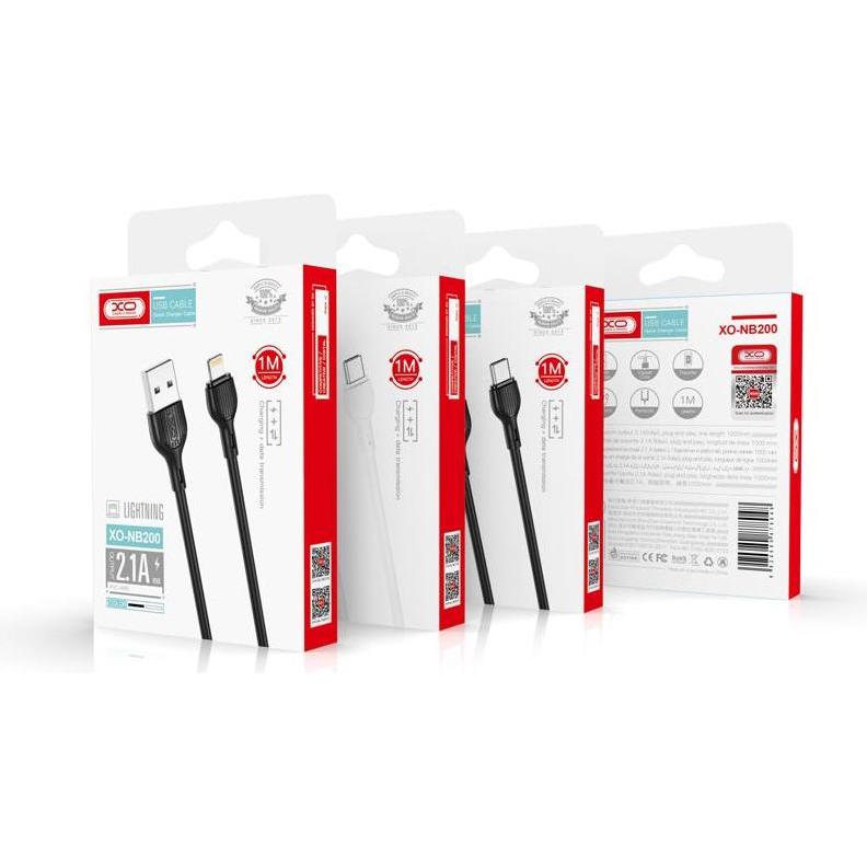 Thumbnail - xO Kabel NB200 USB - Lightning 1,0m 2.1A schwarz (USB 1.0), USB Kabel