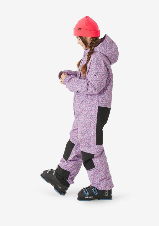 Actual product image Wedze Skianzug Kind 5 – 13 Jahre warm - Ski 100 violett/Leopardenmuster