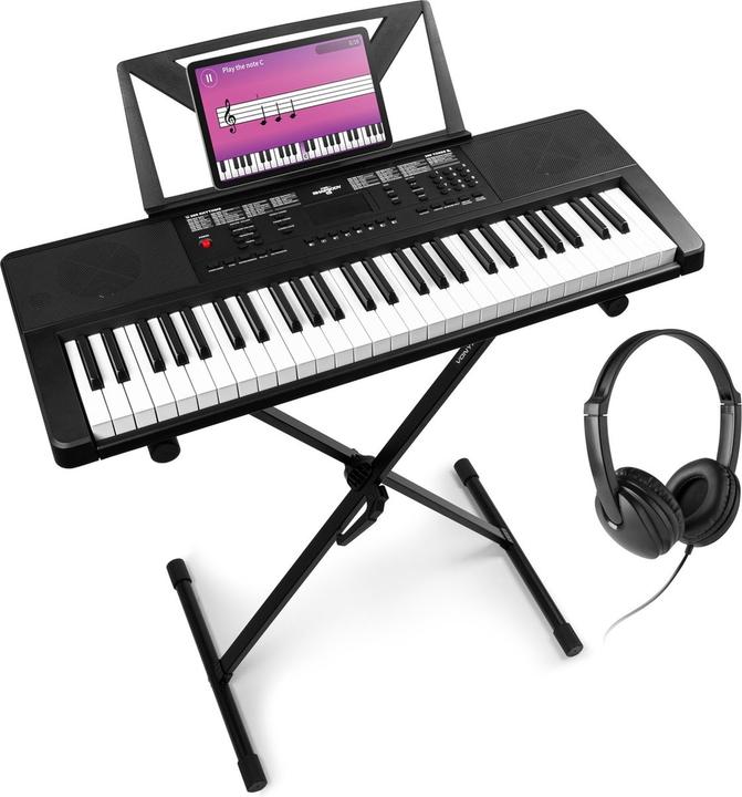 Productafbeelding Max Rhapsody54 keyboard piano met 54 toetsen - Complete set met standaard, koptelefoon (54 Sleutels)