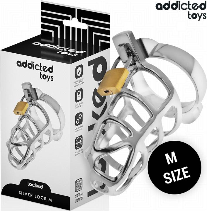 Produktbild Addicted toys Locked - Silbernes Schloss Peniskã„Fig Metall Grã–Sse M