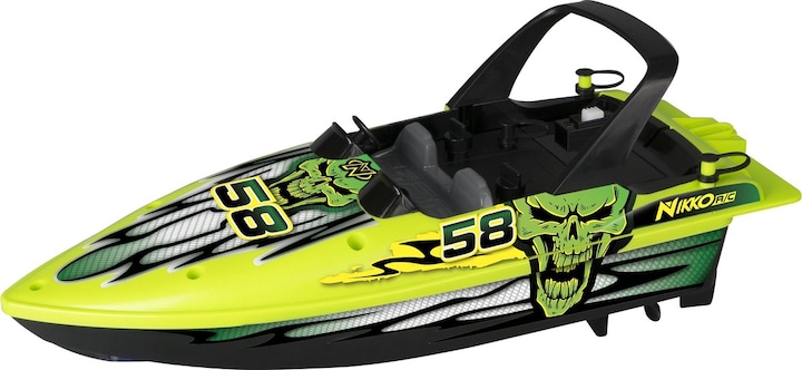 Actual product image Nikko 10171 Speedboat, remote controlled RC boat, water action up to 2.5 km/h, Robust motor boat, sch