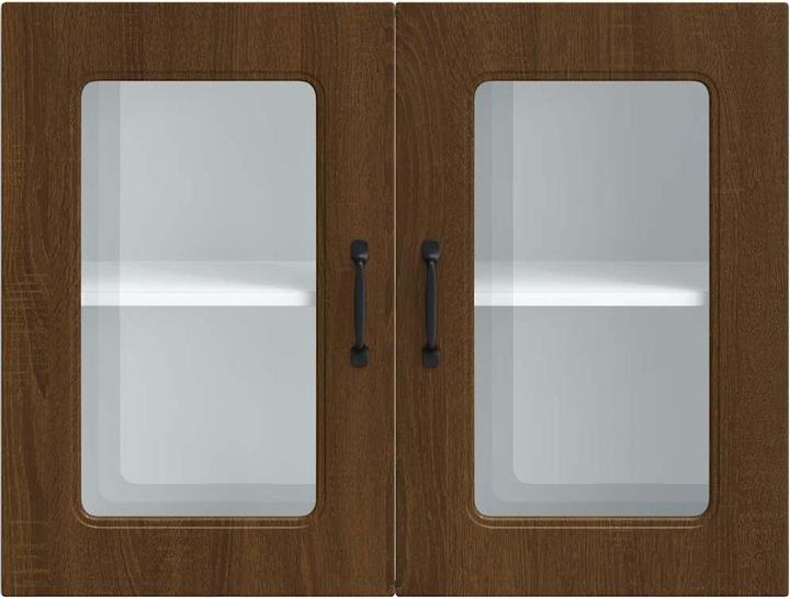 Actual product image vidaXL Kitchen wall unit with glass door Kalmar brown oak-look (80 x 31 x 60 cm)
