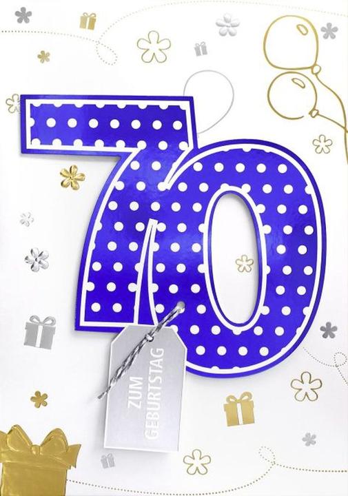 Actual product image Card Birthday Number 70 multicoloured (1 pcs.)