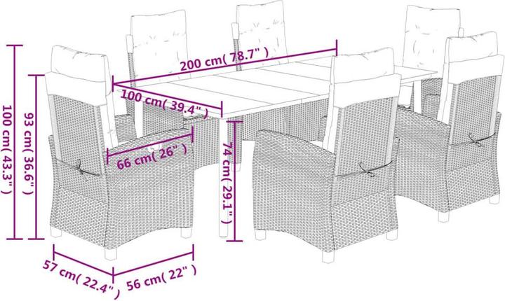 Produktbild vidaXL Garten Essgruppe