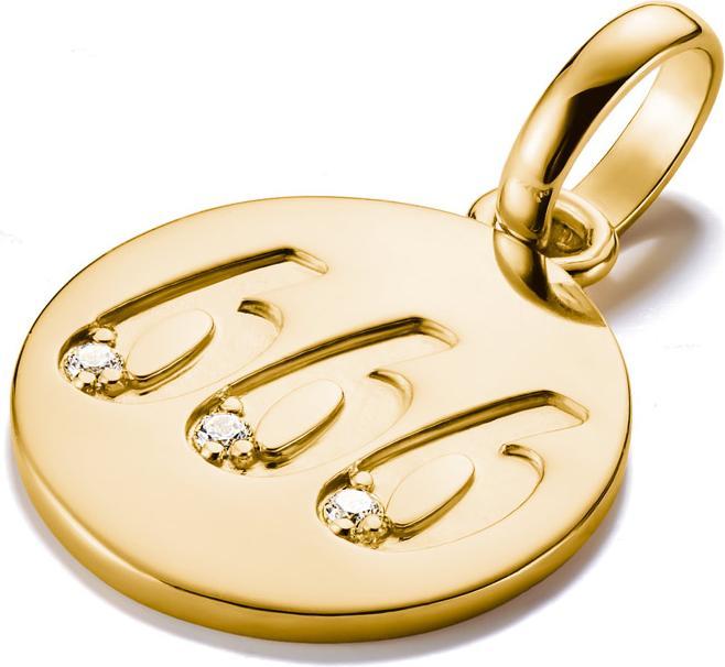 Immagine prodotto Thomas Sabo Charm-Anhänger Engelzahl 666 mit Steinen Connect vergoldet (Argento 925)