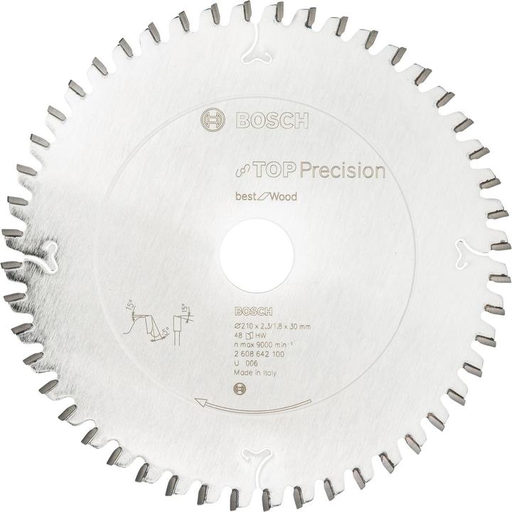 Immagine prodotto Bosch Professional Zubehör Lama circolare Top Precision Best for Wood, 210 x 30 x 2,3 mm, 48