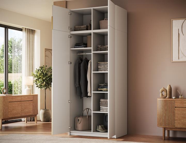 Produktbild ADRK Furniture Alera II mit Aufsatz – Drehtürenschrank (100 x 58 x 250 cm)