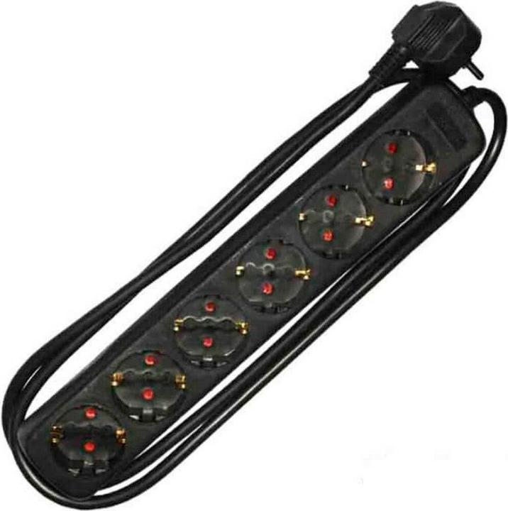 EDM Steckdosenleiste mit 6 Steckdosen ohne Schalter 41008 Schuko (1,5 m) (6 x, CEE 7/3, 1.50 m)