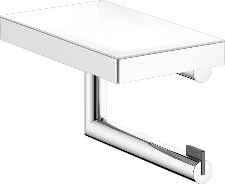 Produktbild Keuco WC-Papierhalter COLLECTION REVA mit Glas-Ablage offene Form vc