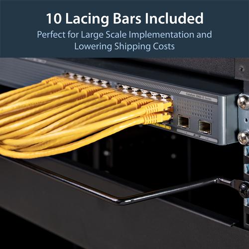 Image du produit StarTech Guide-câble horizontal avec décalage de 10 cm pour crémaillères - 10 paquets