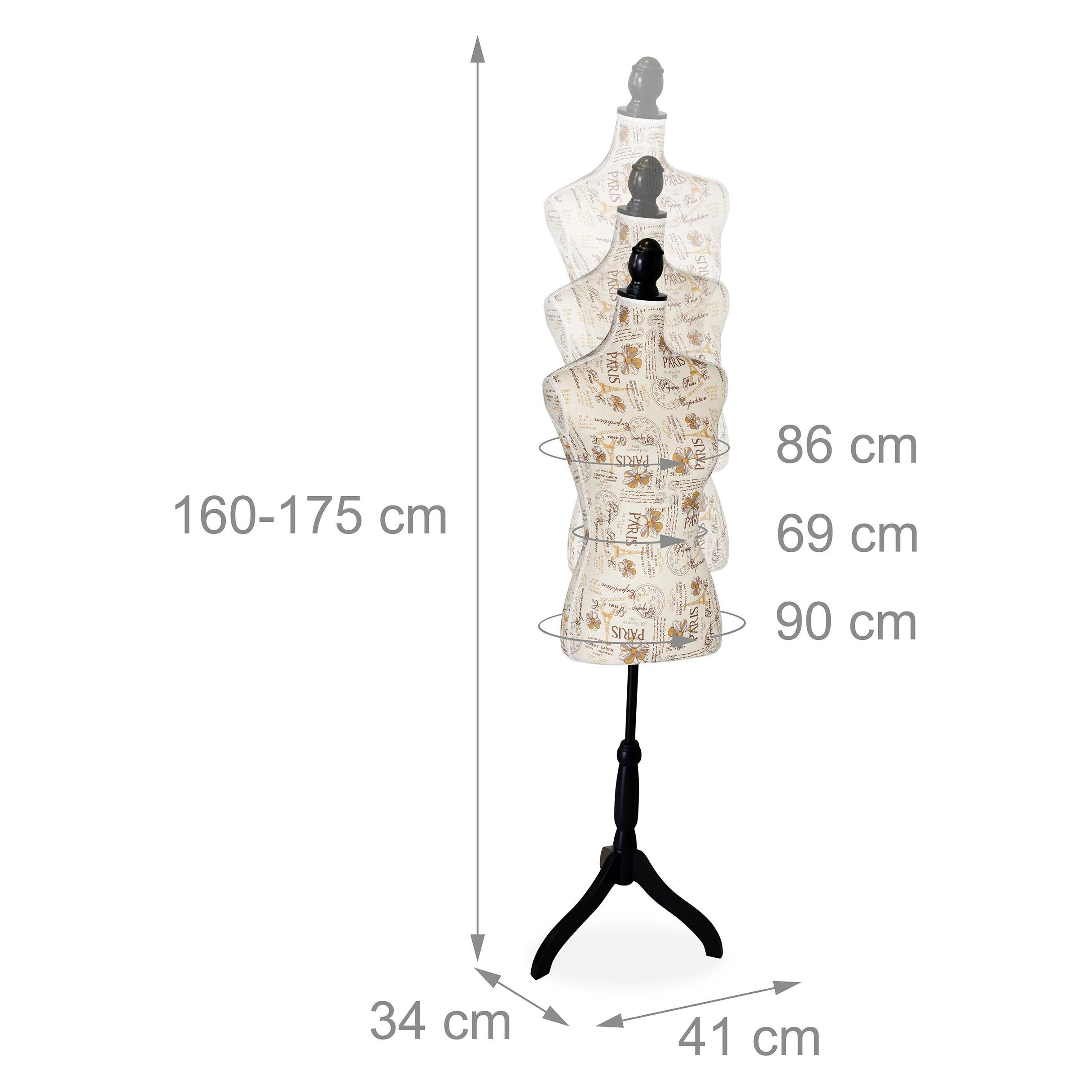 Relaxdays Schneiderpuppe, Accessoires Voor Naaien, Beige