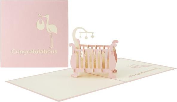 MU Classic 3D Pop-Up Baby greeting card - Girl (1 pcs.)