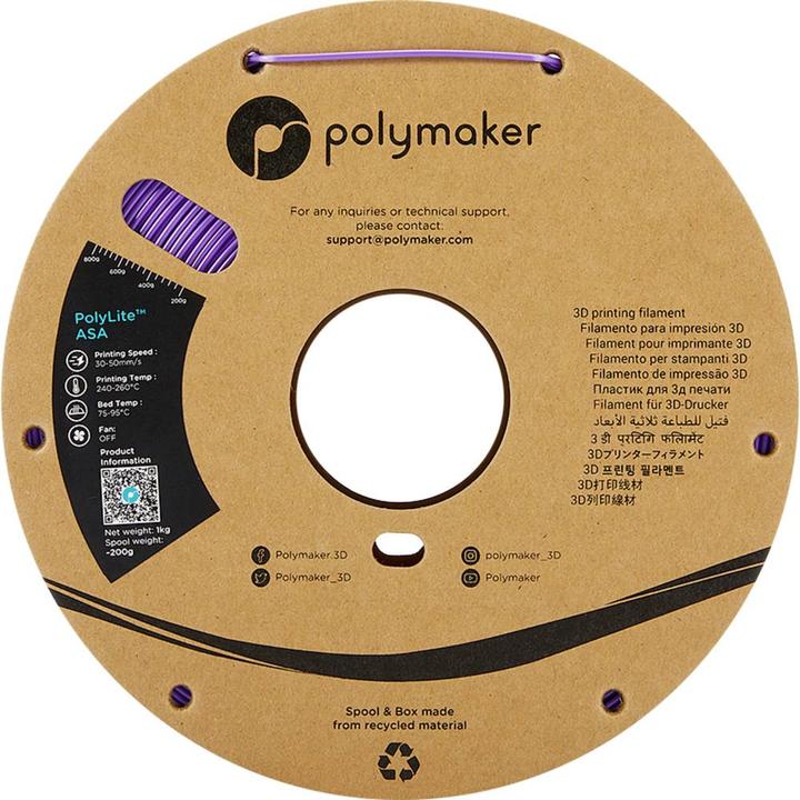 Immagine prodotto Polymaker PolyLite ASA Lila 1,75 mm 1000 g (ASA, 1.75 mm, 1000 g)