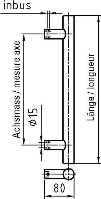 Image du produit Nickal Poignée de poussée Montage plat inox mat Ø30mm