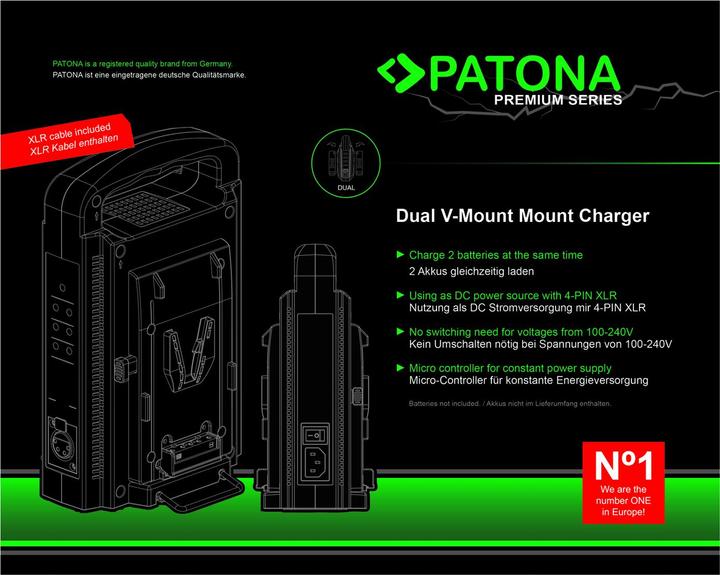 Produktbild Patona V-Mount Dual (Kamera Akku Ladegerät)