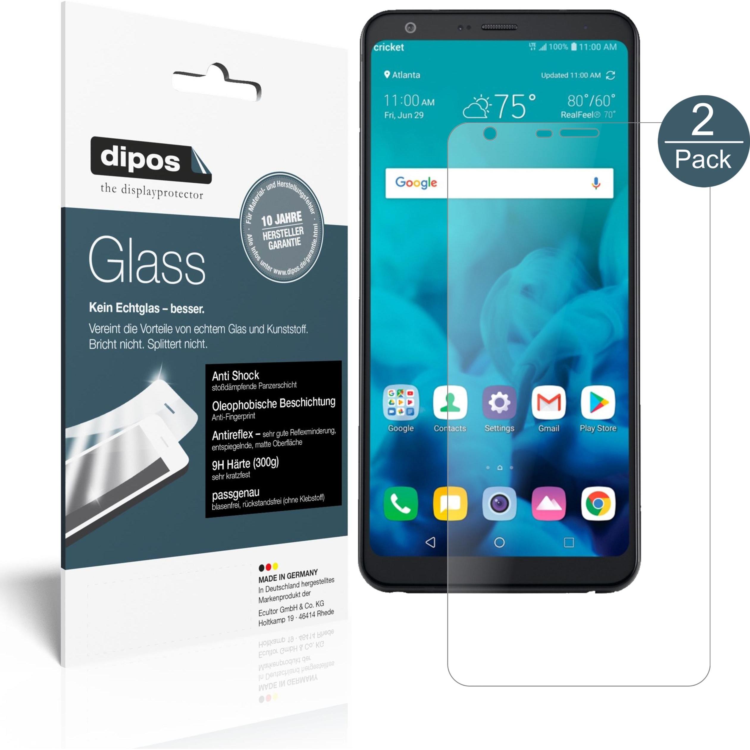 Dipos Displayschutz Anti-Shock (2 Stück, LG Stylo 4), Smartphone Schutzfolie, Transparent