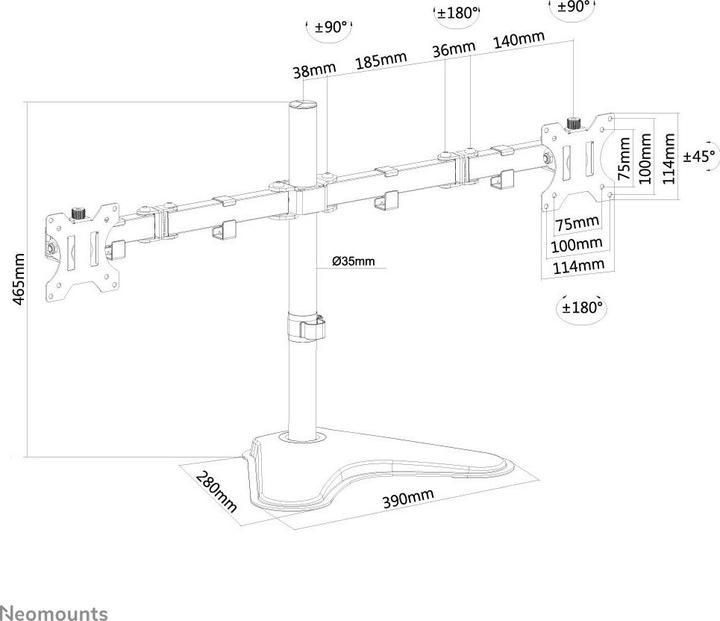 Produktbild Neomounts FPMA D550DDBLACK (Tisch, 32", 8 kg)