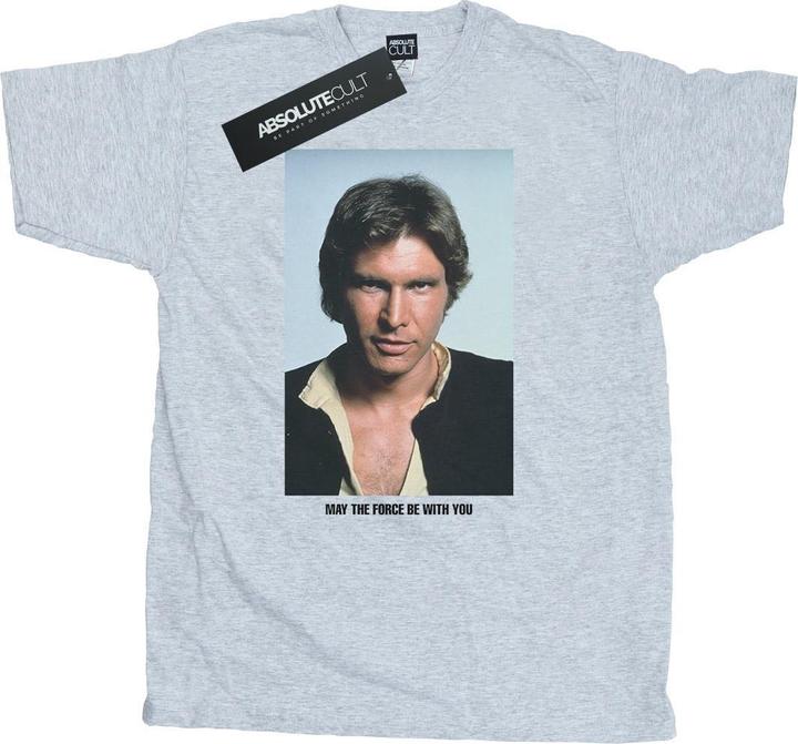 Actual product image Star Wars Mens Han Solo May The Force T-Shirt (L)