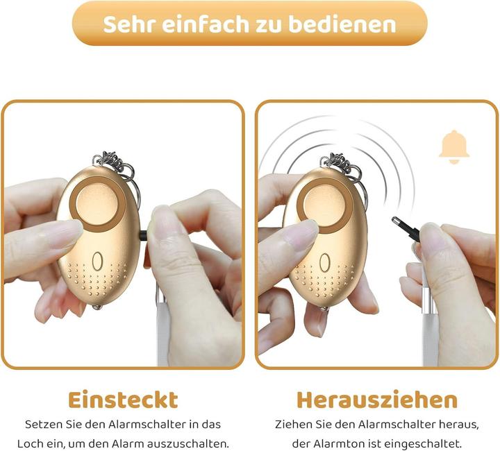 Produktbild Swissdetector 140db Personenalarm mit LED - Selbstverteidigung - Gold