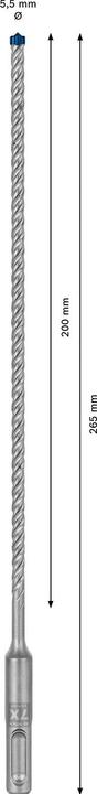 Actual product image Bosch Professional Zubehör Hammer drill EXPERT SDS plus 7X 1 piece 5.50 mm total length 265 Plus pcs. (5.5 mm)