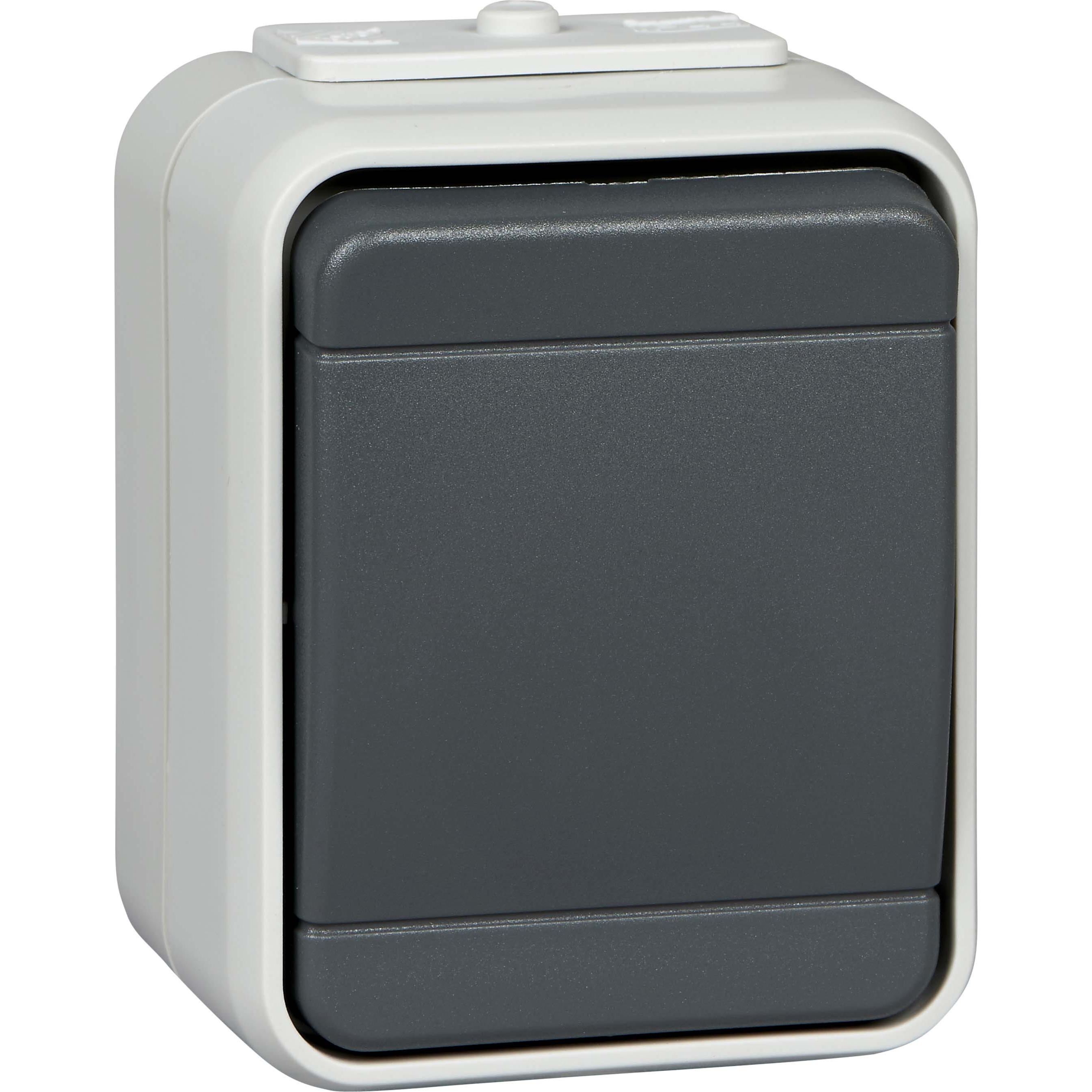 ELSO Universal-Schalter 10A AquaTop Schraubklemme licht/basaltgrau, Taster + Schalter, Grau