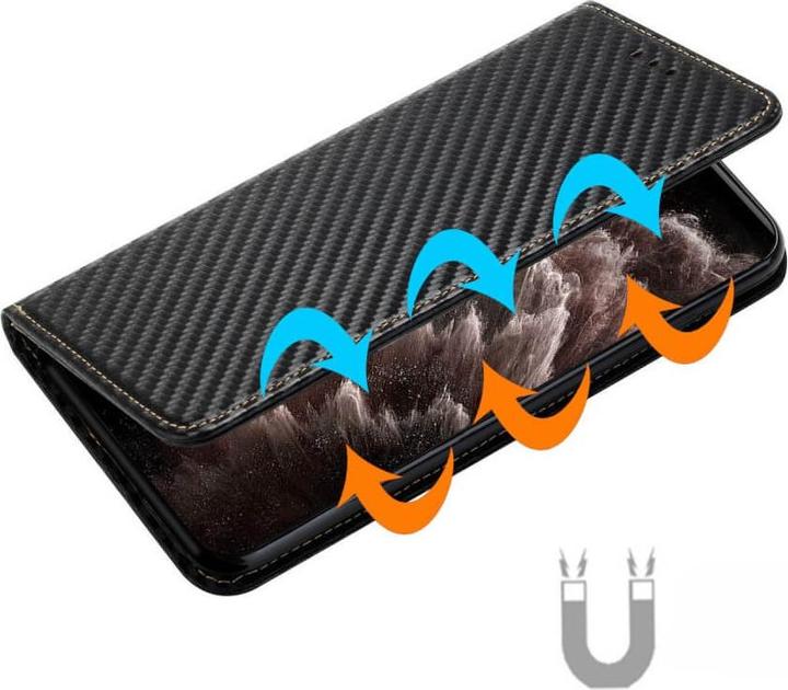 Image du produit Cover-Discount Galaxy A55 - Etui flip look carbone noir (Samsung Galaxy A55)