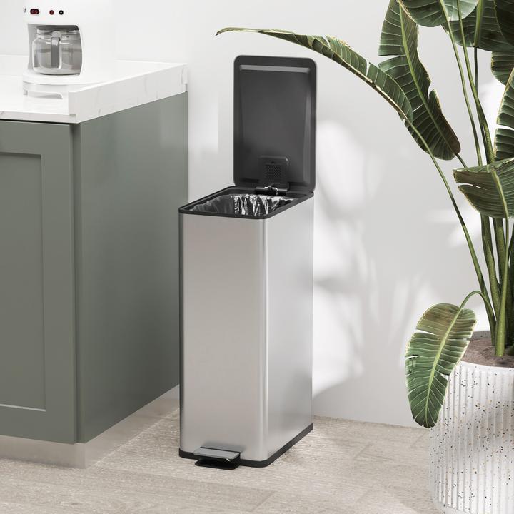 Produktbild Homcom Mülleimer Edelstahl, Kunststoff Silber (20 l)