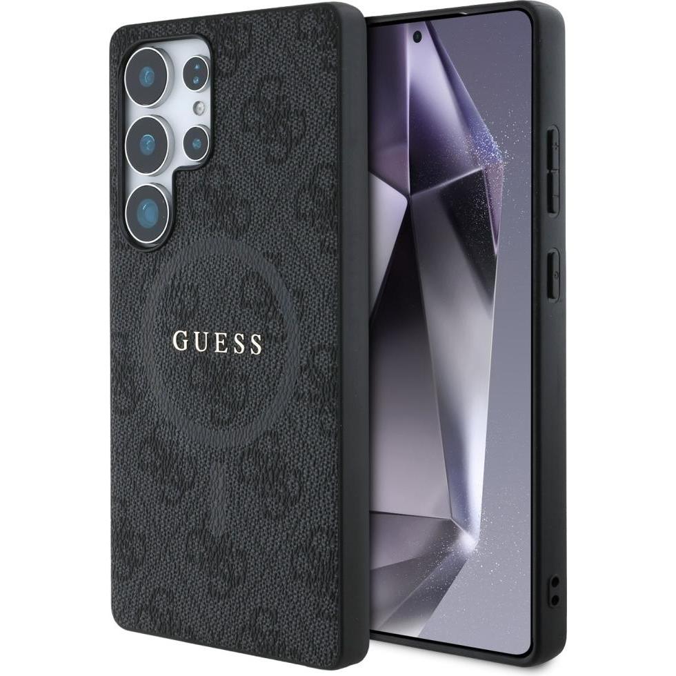 Guess Etui Leather 4G Colored Ring Classic Logo MagSafe Samsung Galaxy S25 Ultra czarny (Samsung Galaxy S25 Ultra), Smar...