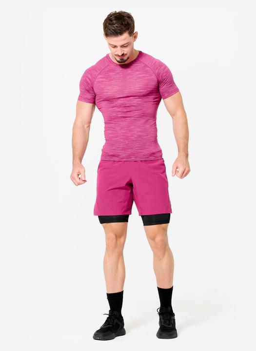 Produktbild Domyos Men's 2-in-1 Breathable Zipped Pocket Fitness Shorts - Purple (XXL)