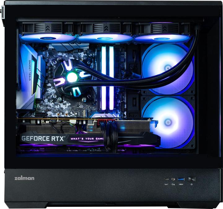 Actual product image Zalman GHE P30 micro-ATX case Tempered Glass Panoramic View - Black/White (mATX, Mini-ITX)