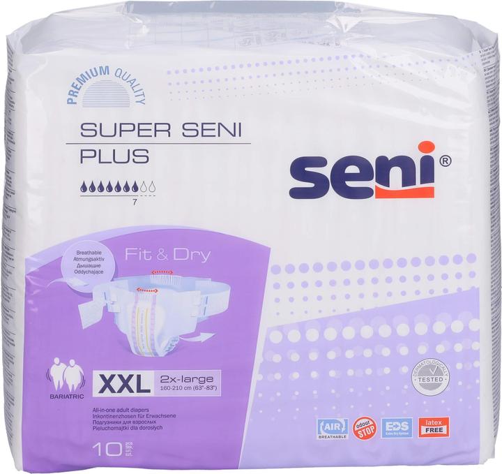 Produktbild Seni Plus Windelhosen XXL atmungsaktiv Hüftumfang 160-210cm 7 Tropfen (10 x, Large plus)