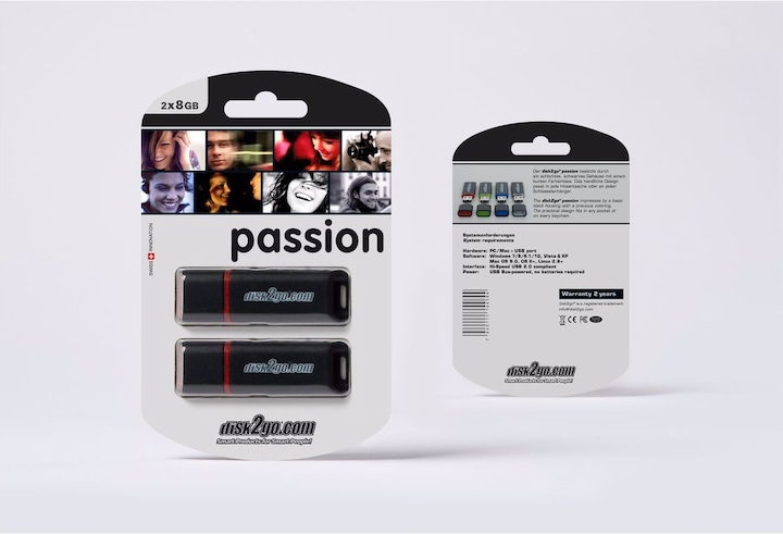 Produktbild Disk2go Passion 2.0 2-Pack (8 GB, USB 2.0, USB-A)