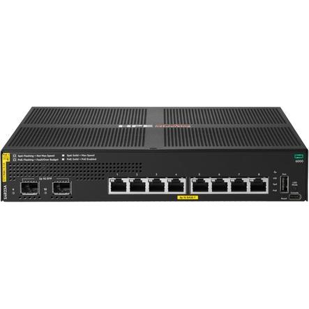 HP HPE Aruba Networking CX 6000 8p 10M/100M/1G Class4 PoE 2p SFP 1G 67W Switch EU en (8 Ports), Netz