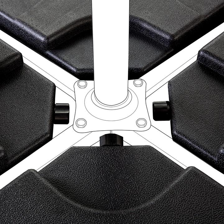 Actual product image Beliani Weighting plates for parasol stands anthracite 4 pieces fillable CARIA