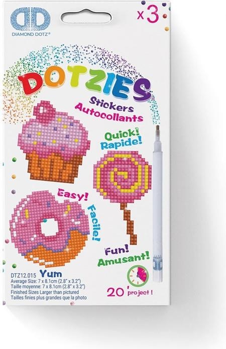 Image du produit Magni Diamond Dotz DTZ12-015 Diamond Dotzies Sticker Set Sweets, 3 autocollants pailletés à décorer
