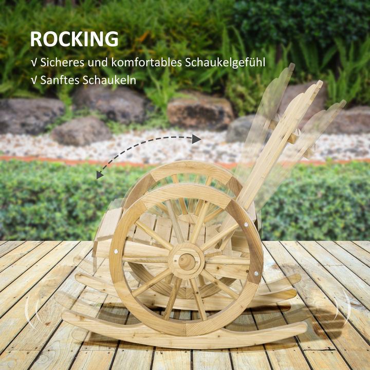 Actual product image Outsunny Rocking chair with wheel design armrests