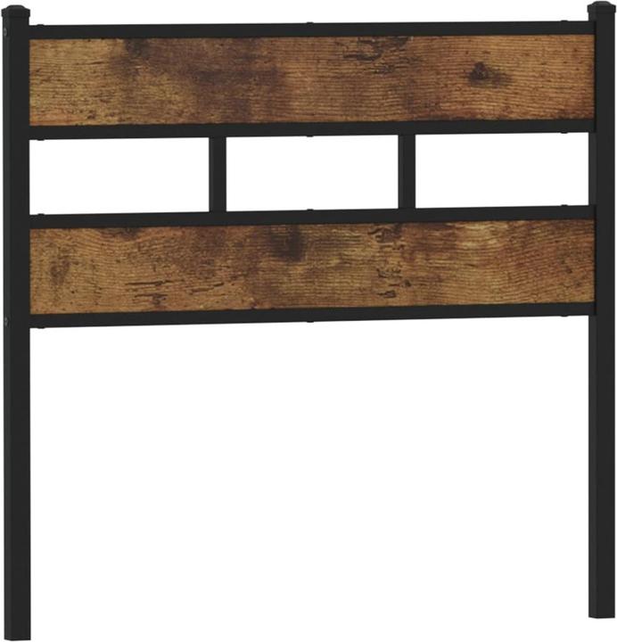 Produktbild vidaXL Kopfteil Bettkopfteil Betthaupt Räuchereiche 90cm Eisen Holzwerkstoff