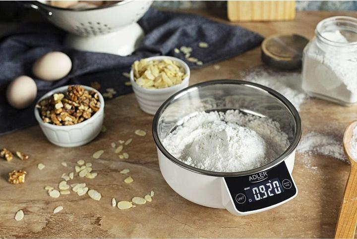 Actual product image Adler AD 3166 Kitchen Scale Stainless Steel Worktop Oval Electronic Kitchen Scale