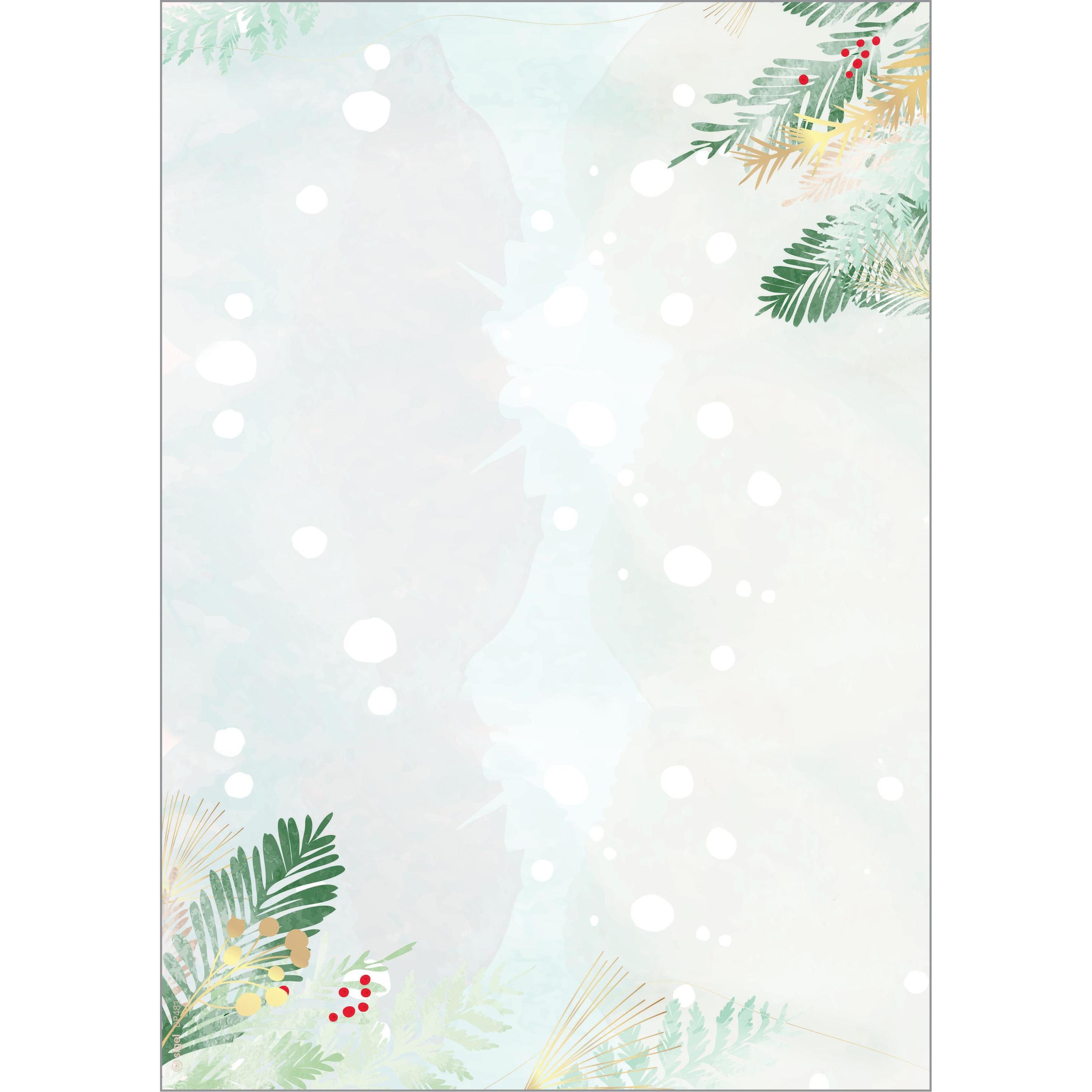 Sigel, Grusskarte + Briefpapier, Weihnachtsbriefpapier (100 Stk.)